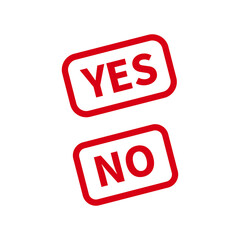 Yes No Rubber Stamps. Seal red vector 