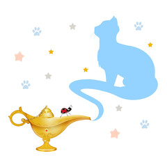 illustration of genius cat