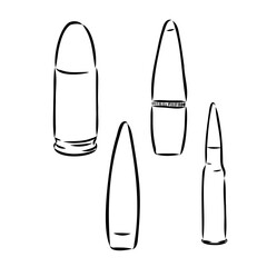 bullet vector icon sketch. isolated on white background