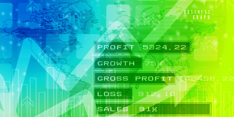 2d rendering Stock market online business concept. business Graph 