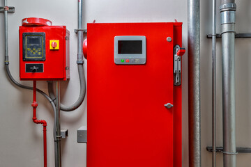 Fire alarm control panel for fire suppression system. Industrial fire control system. generator...