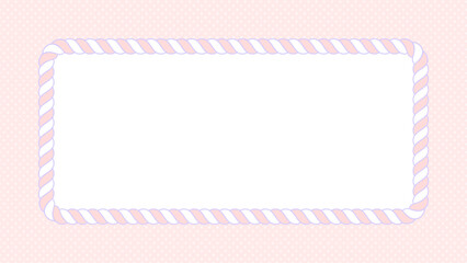 パステルカラーのロープで作ったシンプルでかわいいフレームと水玉模様の背景 - 16:9 - しめ縄