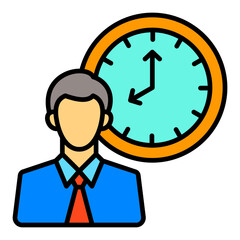 Clock Filled Line Icon