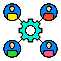 Teamwork Filled Line Icon