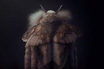 The moth eats the fur coat. Generative Ai - obrazy, fototapety, plakaty