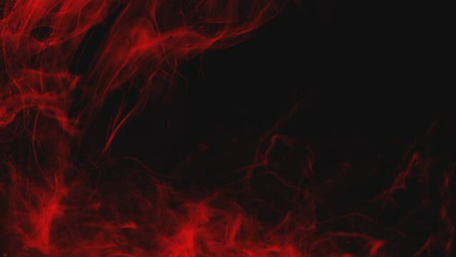 Animation of red smoke fog on black background