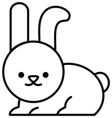 rabbit bunny cartoon outline icon