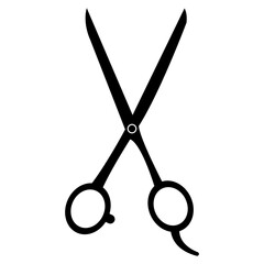 barber scissors silhouette - obrazy, fototapety, plakaty