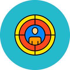 Target Multicolor Circle Filled Line Icon