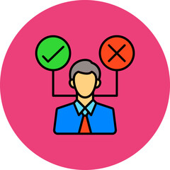 Decision Making Multicolor Circle Filled Line Icon