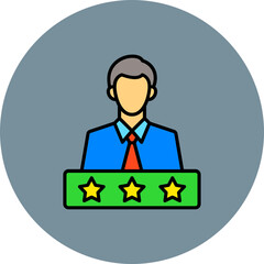 Rate Multicolor Circle Filled Line Icon