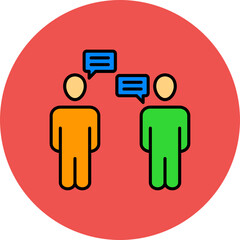 Conversation Multicolor Circle Filled Line Icon