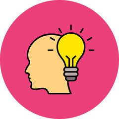 Innovative Multicolor Circle Filled Line Icon