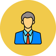 Manager Multicolor Circle Filled Line Icon