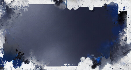 Abstract dark blue background with ink stains spread