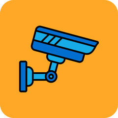 Surveillance Multicolor Round Corner Filled Line Icon