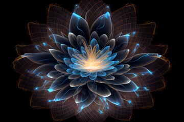 lotus flower with psychic waves emanating from the centre. Generative AI.