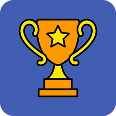 Trophy Multicolor Round Corner Filled Line Icon