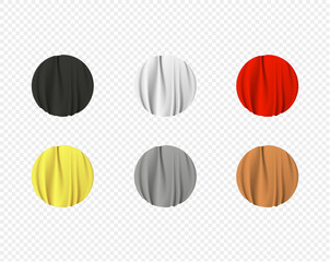 Fototapeta premium Free vector realistic color tape and circle sticker