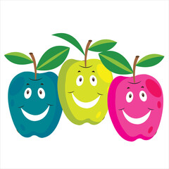 Vector  art apple cartoon character illustration