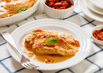 Chicken Cutlets With Sun-Dried Tomato Cream Sauce