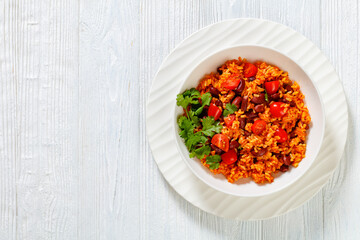 jollof rice with red beans, tomato, spices