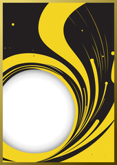 Poster or cover background image, A4 Ratio, abstract style, black and yellow tones, racing style.