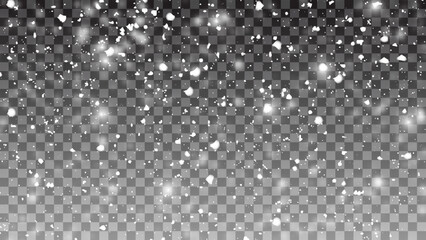 Abstract winter background from snowflakes blown by the wind on a white checkered background. White dust light png. vector illustrator