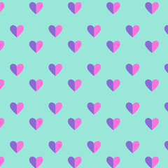 Fototapeta na wymiar Heart Love Purple Pink Love Sweet Cute Allover Seamless Pattern Design Artwork