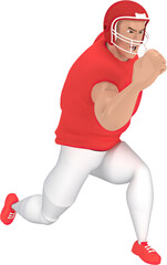 Isometric sport characters american football players . 3d rendering of Football players.