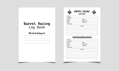 Barrel Racing Log Book, newborn printable tracker, planner, notebook, mood diary. Barrel Racing Diary | Notebook Printable Template