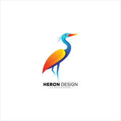 Heron design logo design colorful