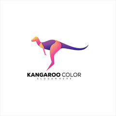 Kangaroo color  logo design colorful