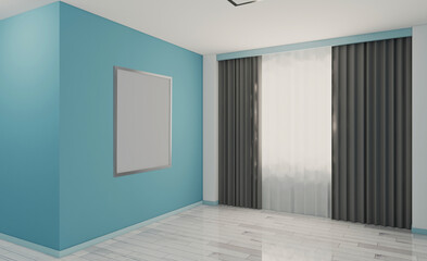 . Elegant office interior. Mixed media. 3D rendering.