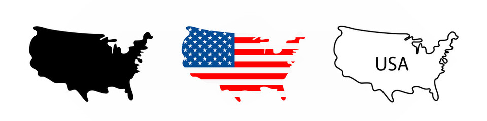 USA map shape isolated illustration