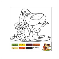 Color by numbers ice cream. Puzzle game for children education, colors for drawing and learning mathematics