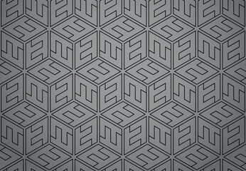The geometric pattern with lines. Seamless vector background. Black and gray texture. Graphic modern pattern. Simple lattice graphic design