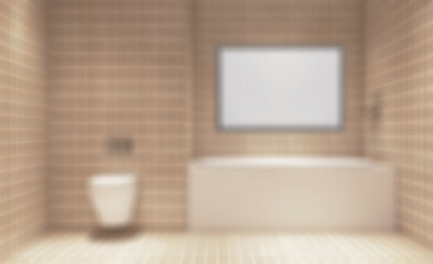 Obraz na płótnie Canvas Clean and fresh bathroom with natural light. 3D rendering.. Mock. Abstract blur phototography.