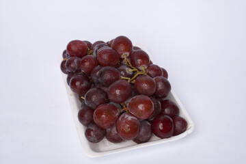 fresh grapes isolated white background