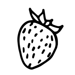 Strawberry doodle style vector illustration isolated on white
