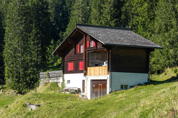 Fototapeta premium Bergrestaurant Alp Gädeli auf der Klewenalp