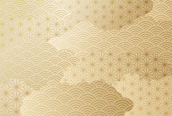 金・高級感・正月・年賀状・雲・背景