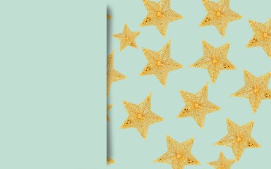 Card with blue background with golden stars