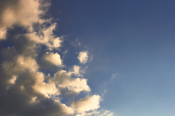 Beautiful sky background. Blue sky and white clouds.	
