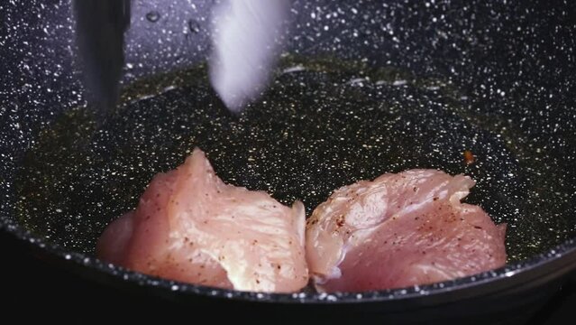 fry the pieces of turkey meat in a frying pan with the addition of oil