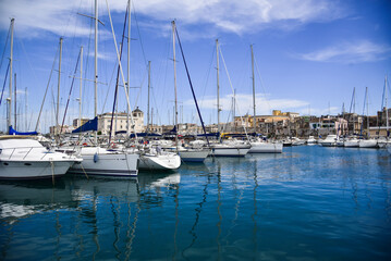 Obraz premium Yacht Harbour Siracusa SIcily, mediterranean sea 