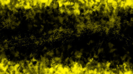 Abstract yellow black scratch grunge texture background. Watercolor, acrylic texture. Splashes, blots
