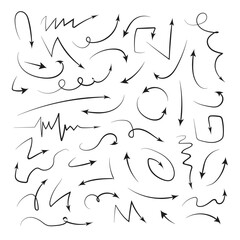 Set of arrows drawn by hand