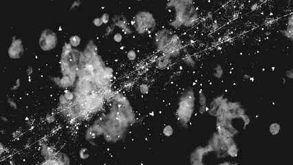 Distressed black overlay texture. Grunge dark messy background. Dirty empty cover template. Ink brushed renovate wall backdrop. Insane aging design element.