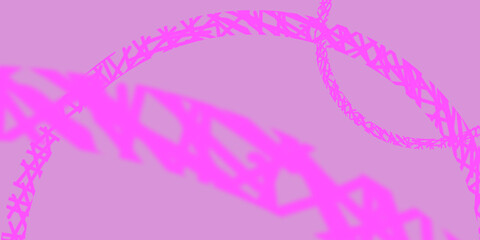 Background with various figures of different colors. Calligraphic background. Calligraphy without letters. Imitation of an inscription. Wrapped circles. Pink, purple white